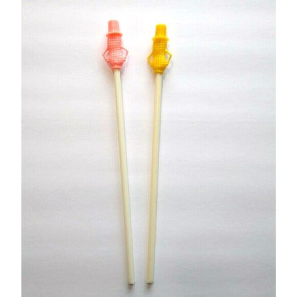 Mr Peanut Vintage Pink Yellow Drinking Straws 1950s Planters Peanuts Pop Culture - Picture 3 of 5